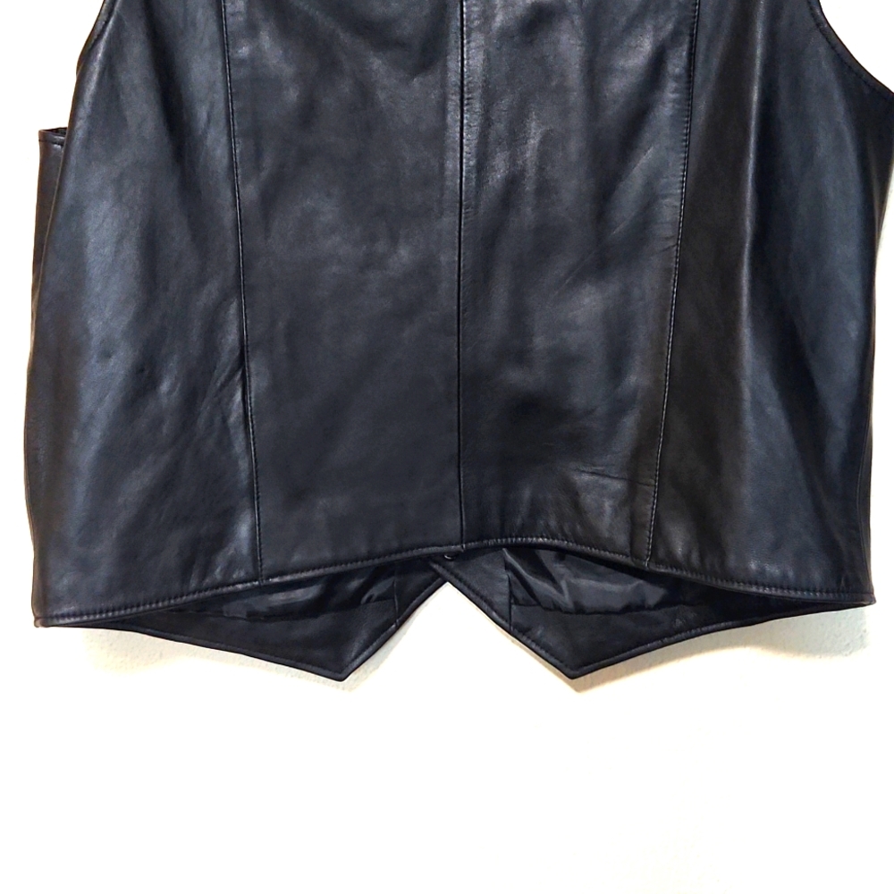 Wilsons Genuine Leather Black Vest Men's Large LIKE NEW! - Picture 8 of 13